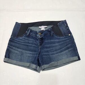Isabel Maternity by Ingrid & Isabel Midi Jean Short Maternity Size 4 Dark Denim